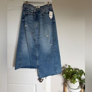 Free People Indigo Denim Midi Skirt